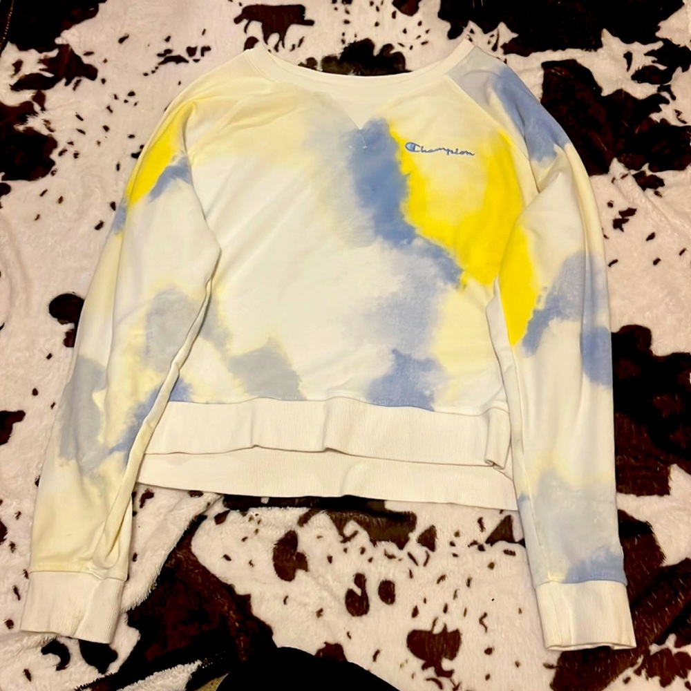 Champion Tie Die Sweatshirt— Small or can be used as crop top